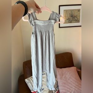 Angel Dear Bamboo Smocked Front Coverall - Grey - 6/12m, GUC